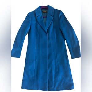 Jaeger Blue Wool Coat Minimalist Tailored Coat US 8